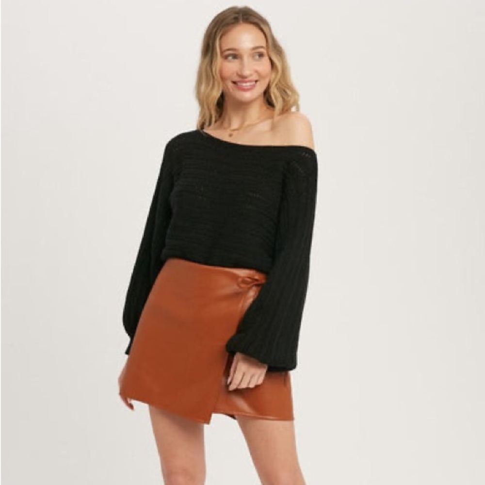 Leather skort